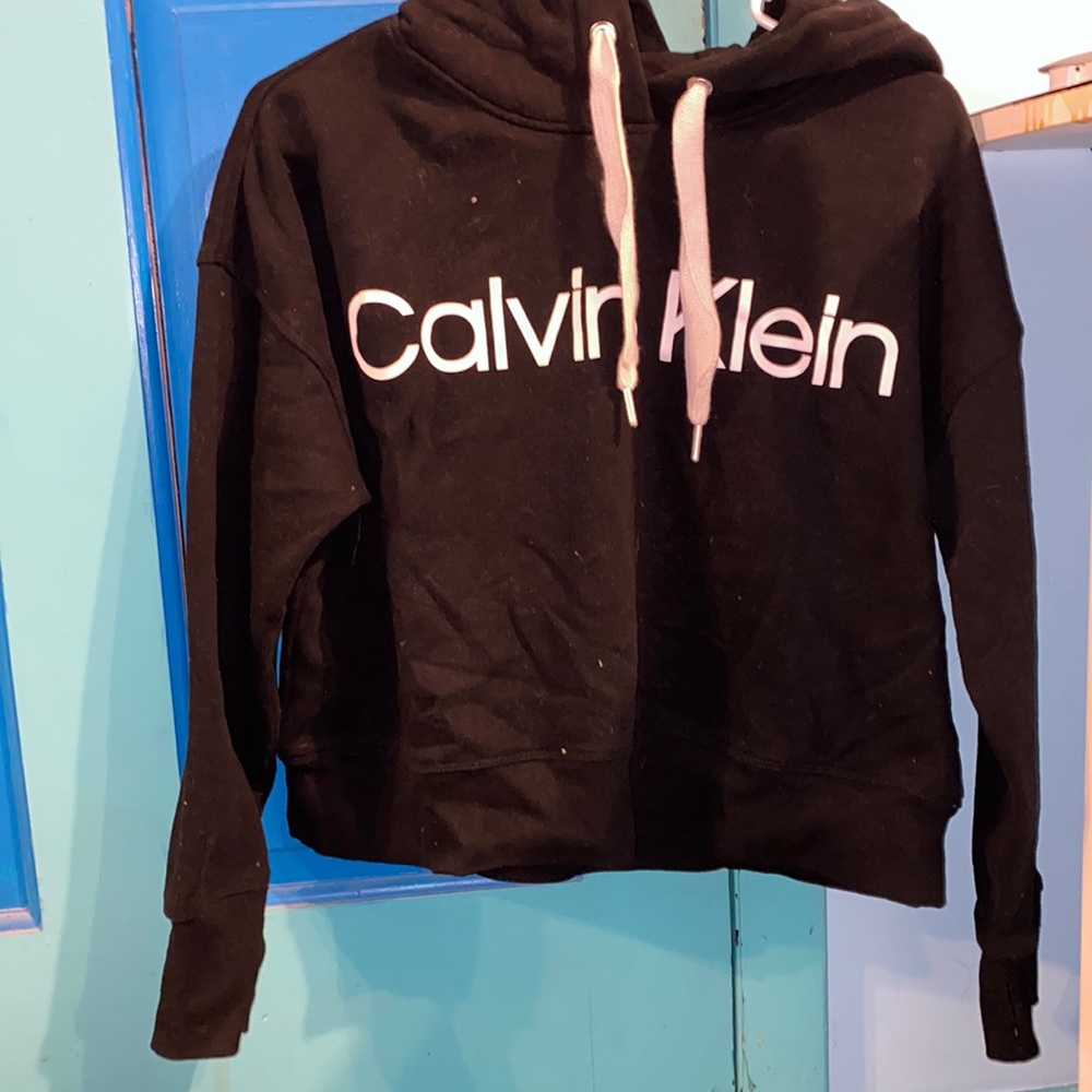 Women’s Black Calvin Klein Cropped Hoodie